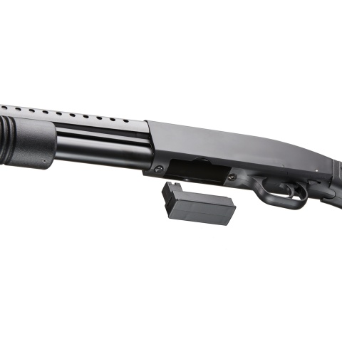 Double Eagle M58A Full Metal Pump Action Airsoft Spring Shotgun w/ Full Stock (Color: Black)