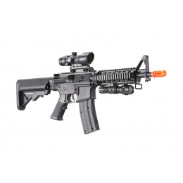 UK Arms Heavy Version M4 Airsoft Spring Rifle w/ Flashlight and Red Dot Sight (Color: Black)