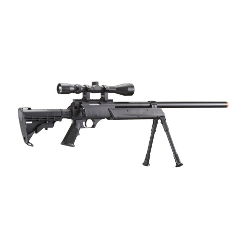 Well Fire MB06 Airsoft Bolt Action Sniper Rifle w/ Scope & Bipod (Color: Black)