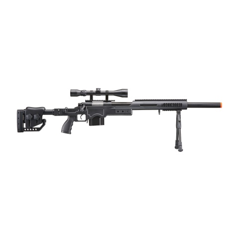 WellFire MB4410 Bolt Action Sniper Rifle w/ Scope and Bipod - BLACK