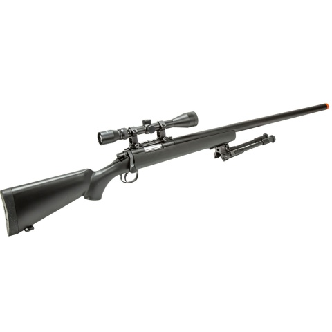 WellFire MBG23BAB Bolt Action Gas Powered Sniper Rifle w/ Bipod and Scope (Color: Black)