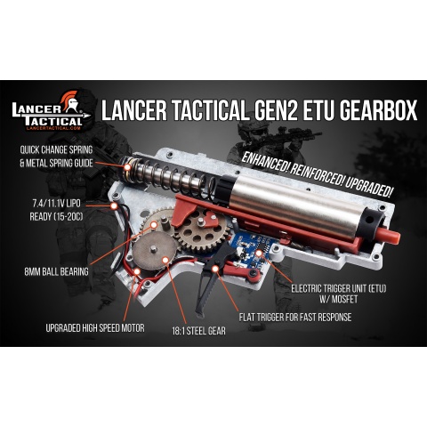 Lancer Tactical Enforcer BLACKBIRD AEG Rifle w/ Alpha Stock [LOW FPS] - TAN