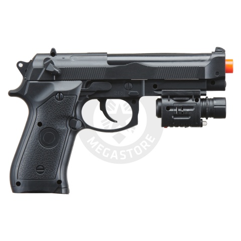 UK Arms P2218C Airsoft Spring Powered Pistol w/ Laser - BLACK