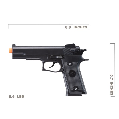UK Arms P239B Tactical Spring Powered Airsoft Pistol - BLACK