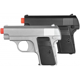 UK Arms Dual Spring Powered Airsoft Pistols (Color: Black & Silver)