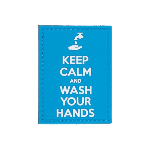 Keep Calm and Wash Your Hands PVC Patch (Color: Blue)