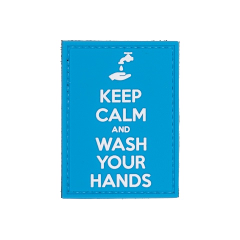 Keep Calm and Wash Your Hands PVC Patch (Color: Blue)