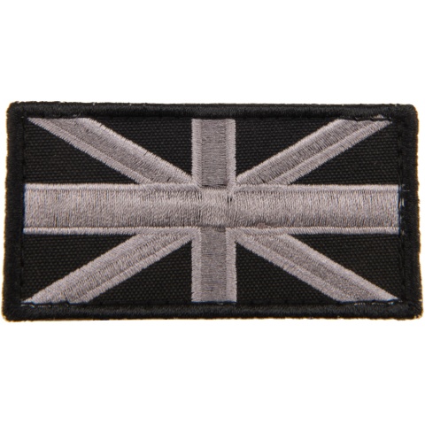 Embroidered UK Flag Patch (Color: Black and Gray)