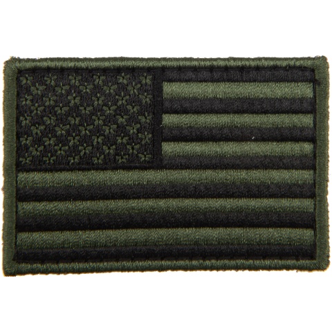 Embroidered Forward US Flag Patch (Color: Green)