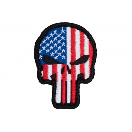 Embroidered Patriot Punisher US Flag PVC Patch (Color: American Flag)
