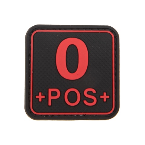 Squared O-Positive Blood Type PVC Patch (Color: Black and Red)