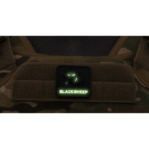 Glow in the Dark Black Sheep Small PVC Patch (Color: Black)
