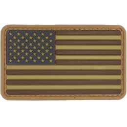 US Flag Forward PVC Patch (Color: Coyote Brown)