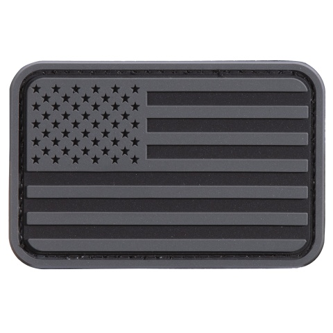 US Flag PVC Patch (Color: Gray / Black)