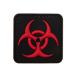 Biohazard Square PVC Patch (Color: Black and Red)