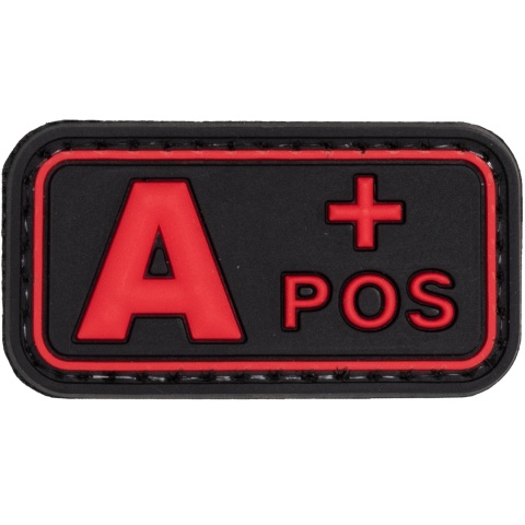 A-Positive Blood Type PVC Patch (Color: Black and Red)