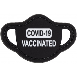 Covid-19 Vaccinated Mask PVC Patch (Color: Black and White)