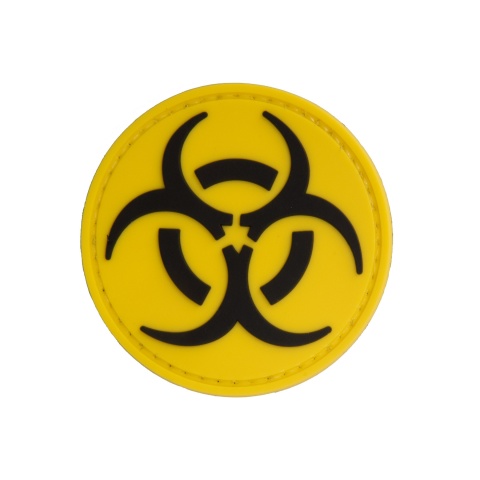 Round Biohazard PVC Patch (Color: Black and Yellow)