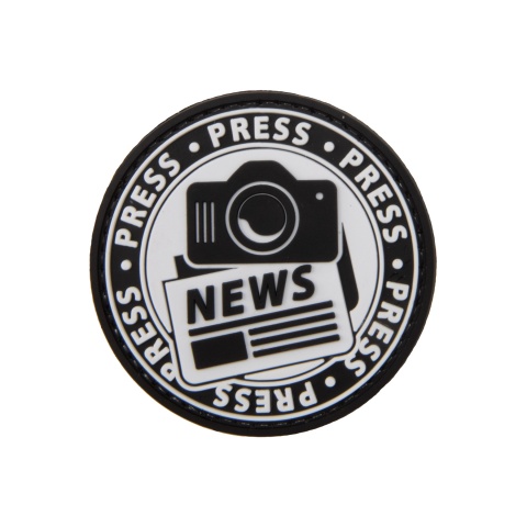 News Press Camera PVC Patch (Color: Black and Gray)
