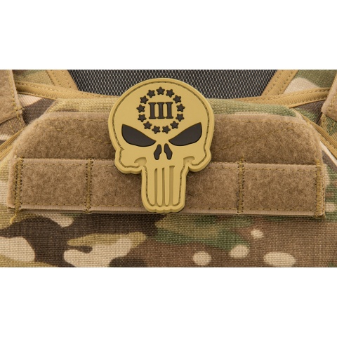 Glow Punisher with Three Percenter PVC Patch (Color: Tan)
