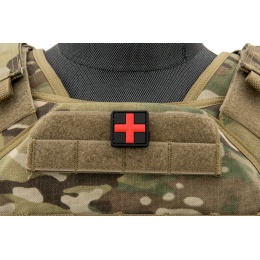 3D Red Cross Medical PVC Patch (Color: Red and Black)