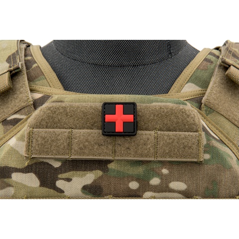 3D Red Cross Medical PVC Patch (Color: Red and Black)