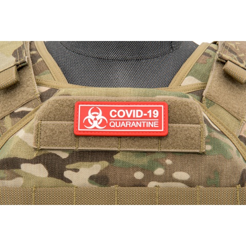 Covid-19 Quarantine PVC Patch (Color: Red)