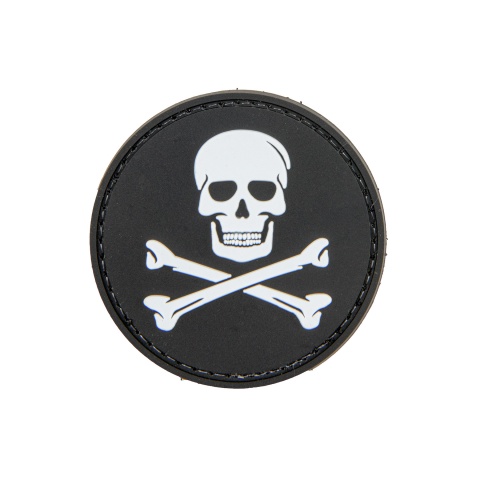 Jolly Roger PVC Patch (Color: Black and White)