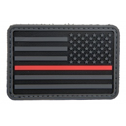 3D US Flag Reverse PVC Patch w/ Red Stripe (Color: Black)
