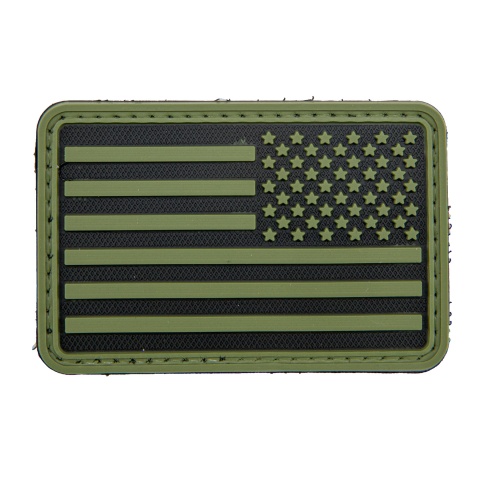 3D US Flag Reverse PVC Patch (Color: OD Green)