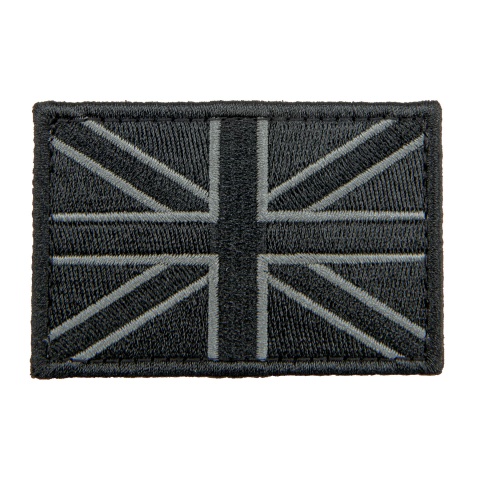 Embroidered UK Flag Patch (Color: Black)