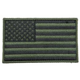Large Embroidered Forward US Flag Patch (Color: OD Green)