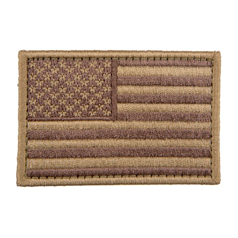 Embroidered Forward US Flag Patch (Color: Coyote Tan)