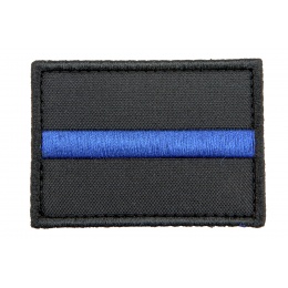 Embroidered Fabric Think Blue Line Patch (Color: Blue)