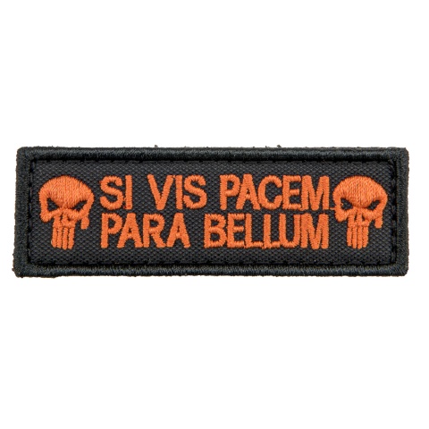 Embroidered Si Vis Pacem Para Bellum Patch (Color: Orange)
