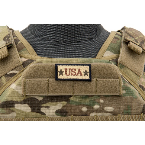 USA Embroidered Patch (Color: Tan)