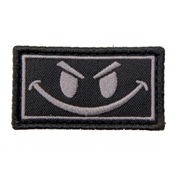 Embroidered Evil Smiley Patch (Color: Black and Gray)