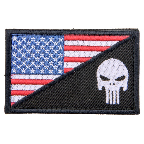 Embroidered US Swat Flag with Punisher Patch (Full Colors)