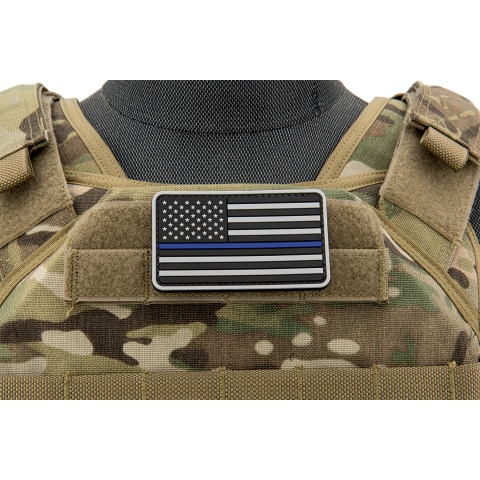 US Flag Forward PVC Patch (Color: Black and Light Gray)