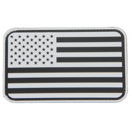Large Forward US Flag PVC Patch (Color: Black and White)