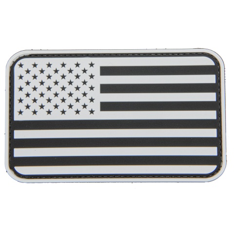 Large Forward US Flag PVC Patch (Color: Black and White)