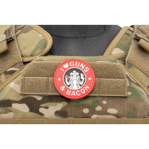I Heart Guns & Bacon PVC Patch (Color: Red)