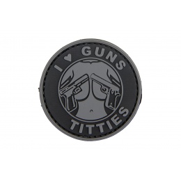 I Heart Guns & Titties PVC Patch (Color: Gray)