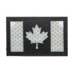 Reflective Canadian Flag Patch (Color: Black and White)
