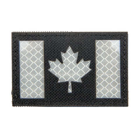 Reflective Canadian Flag Patch (Color: Black and White)