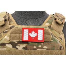 Reflective Canadian Flag Patch (Color: Red and White)