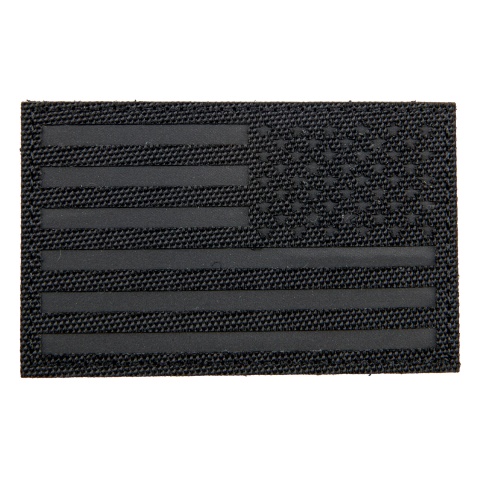 Reflective Fabric Reverse US Flag (Color: Black)
