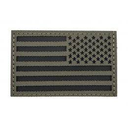 Reflective Fabric Reverse US Flag (Color: OD Green)