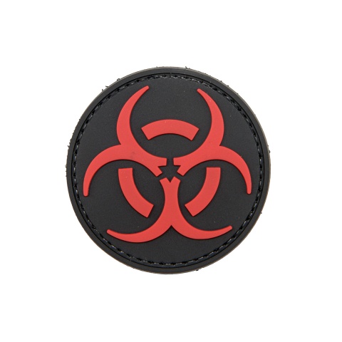 Round Biohazard PVC Patch (Color: Black and Red)