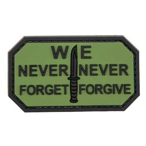 We Never Forget, Never Forgive PVC Patch (Color: Forest Green)